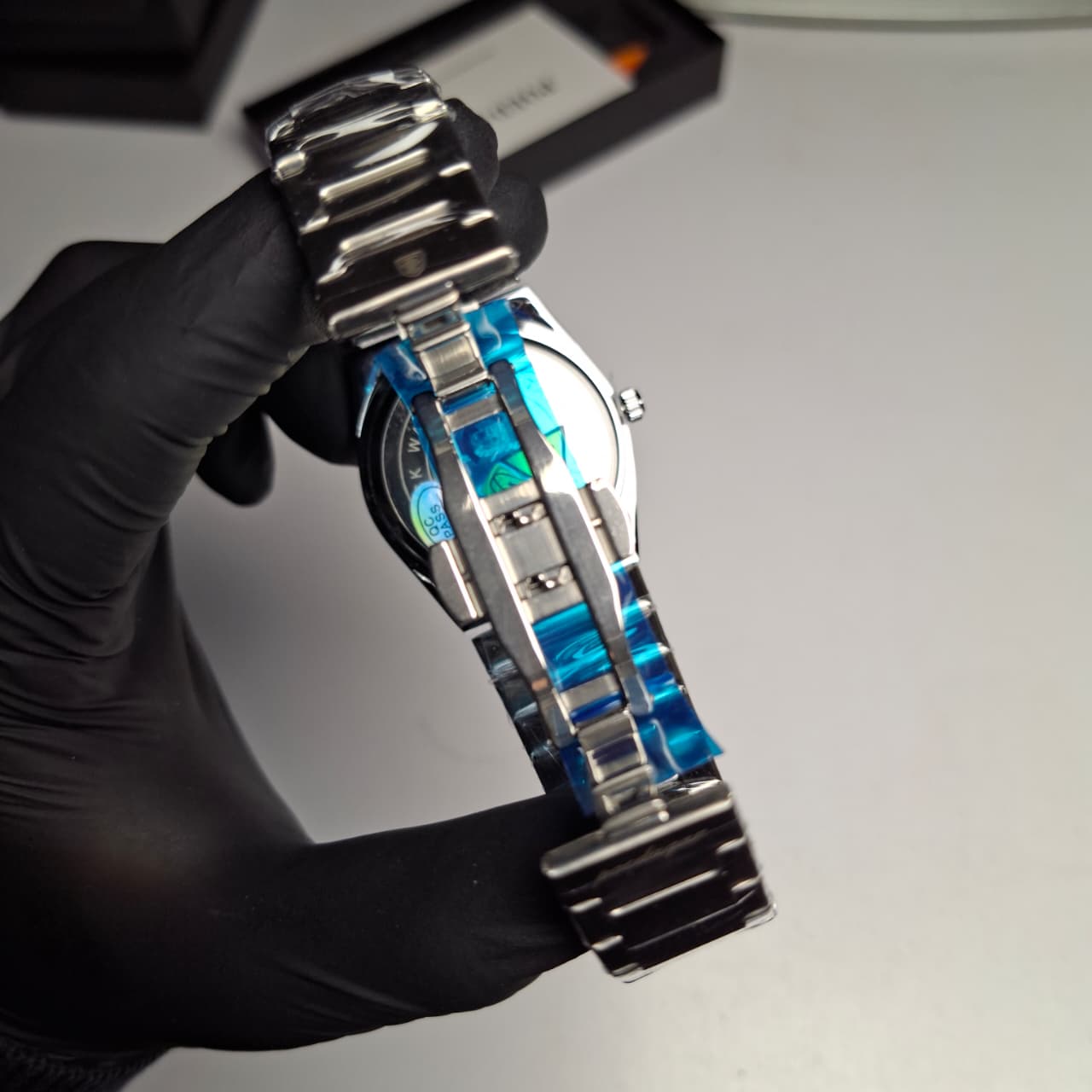 Reloj Hombre POEDAGAR 821 Tiffany Blue Carátula Azul Menta Acero Inoxidable Luminiscente Broche Mariposa