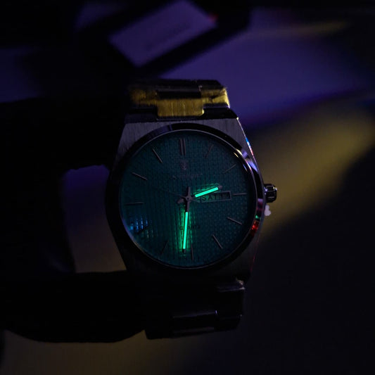 Reloj Hombre POEDAGAR 821 Tiffany Blue Carátula Azul Menta Acero Inoxidable Luminiscente Broche Mariposa