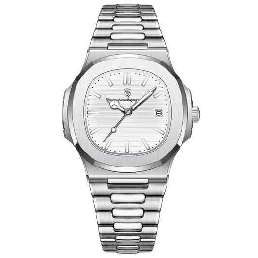 Reloj Hombre POEDAGAR 613 Carátula Blanca Acero Inoxidable Luminiscente Broche Mariposa