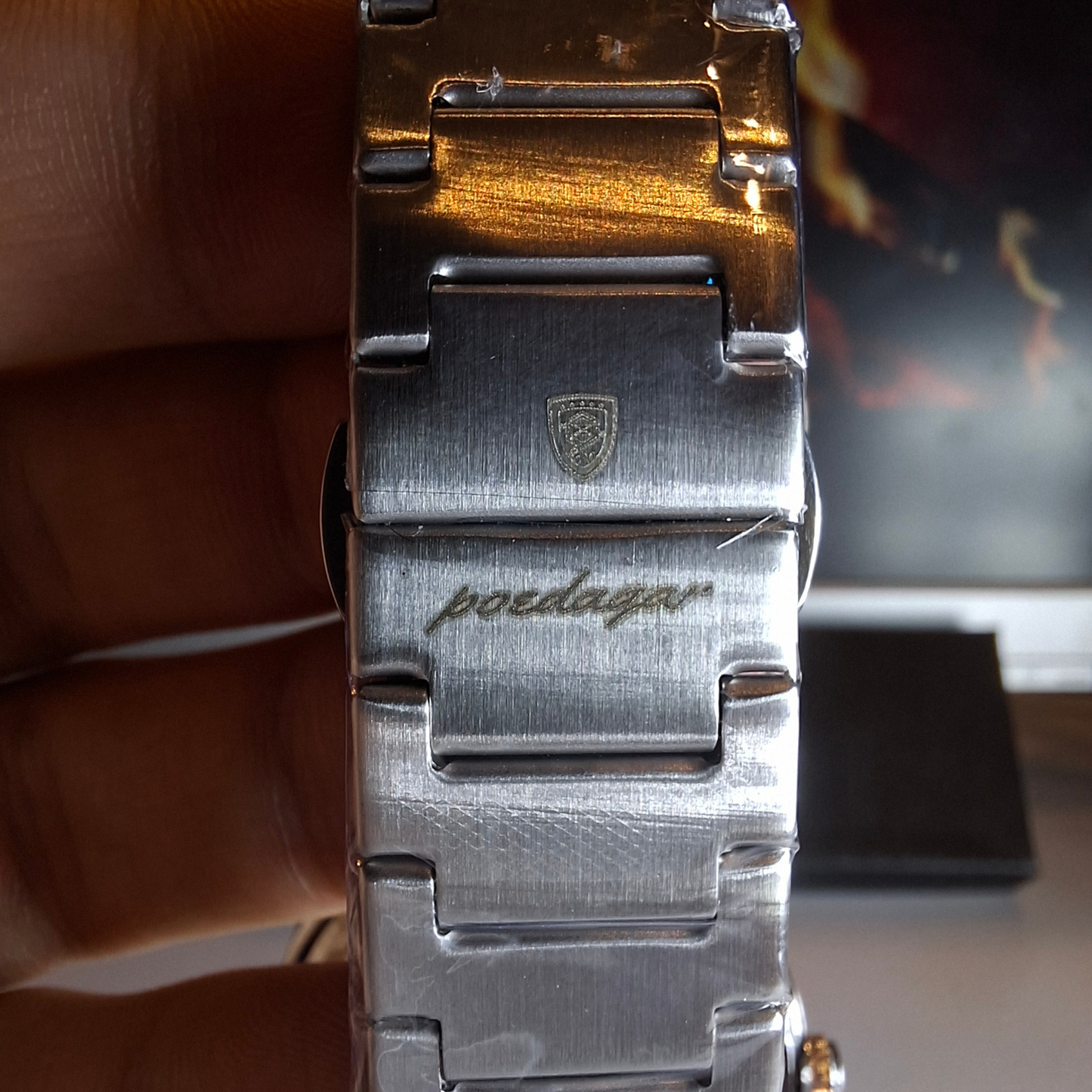 Reloj Hombre POEDAGAR 930 Carátula Negra Acero Inoxidable Luminiscente Broche Mariposa