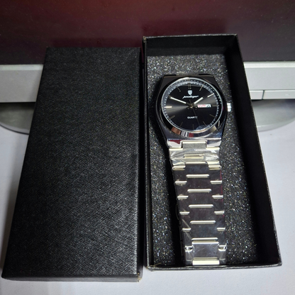 Reloj Hombre POEDAGAR 930 Carátula Negra Acero Inoxidable Luminiscente Broche Mariposa