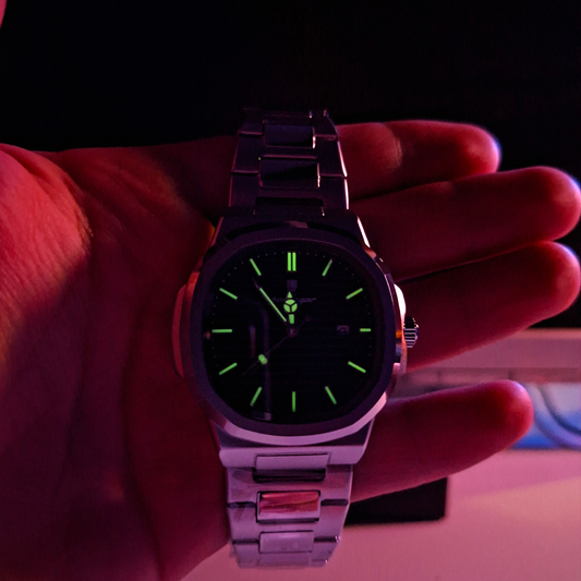 Reloj Hombre POEDAGAR 613 Carátula Negra Acero Inoxidable Luminiscente Broche Mariposa
