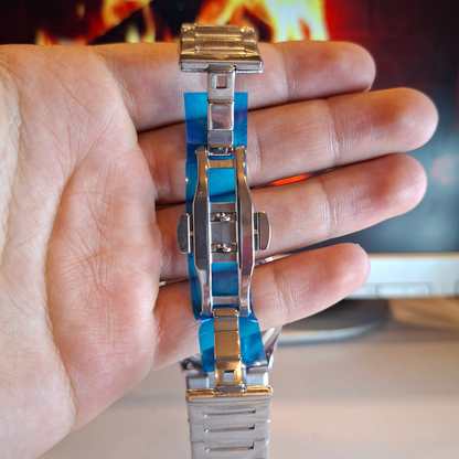 Reloj Hombre POEDAGAR 930 Carátula Azul Acero Inoxidable Luminiscente Broche Mariposa