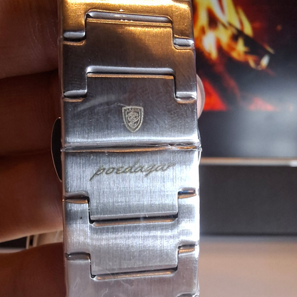 Reloj Hombre POEDAGAR 930 Carátula Blanca Acero Inoxidable Luminiscente Broche Mariposa