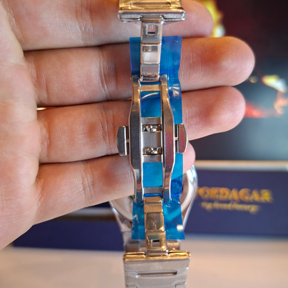 Reloj Hombre POEDAGAR 821 Bisel Dorado Carátula Blanca Acero Inoxidable Luminiscente Broche Mariposa