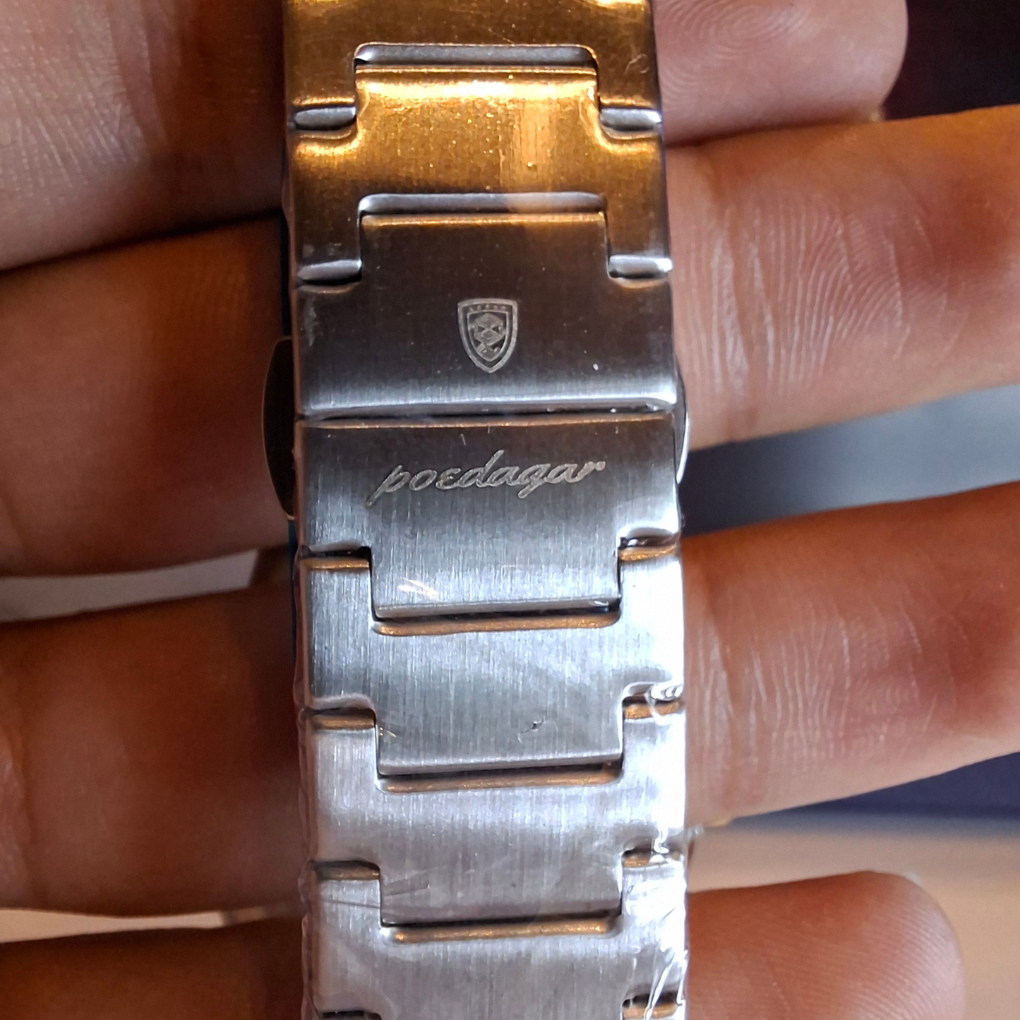 Reloj Hombre POEDAGAR 821 Bisel Dorado Carátula Blanca Acero Inoxidable Luminiscente Broche Mariposa
