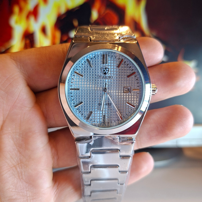 Reloj Hombre DFARNO Ice Blue Acero Inoxidable Luminiscente Broche Mariposa Cuarzo Fecha