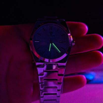 Reloj Hombre DFARNO Ice Blue Acero Inoxidable Luminiscente Broche Mariposa Cuarzo Fecha