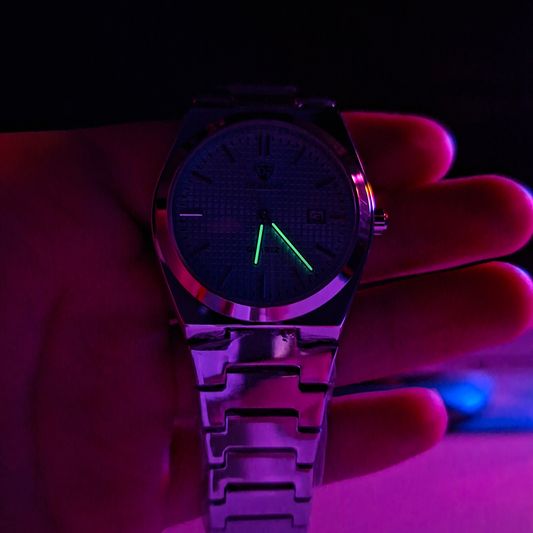Reloj Hombre DFARNO Ice Blue Acero Inoxidable Luminiscente Broche Mariposa Cuarzo Fecha