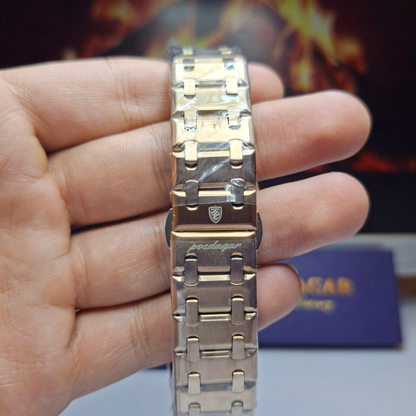 Reloj Hombre POEDAGAR 924 Rose Gold Acero Inoxidable Luminiscente Cuarzo Fecha