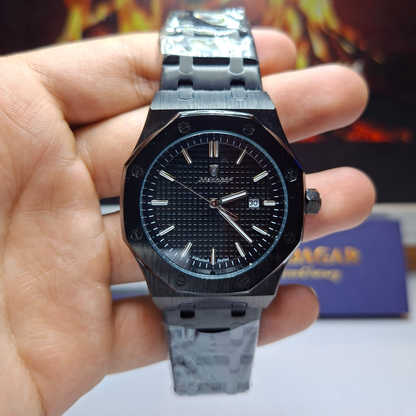 Reloj Hombre POEDAGAR 924 Total Black Acero Inoxidable Cuarzo Fecha Luminiscente