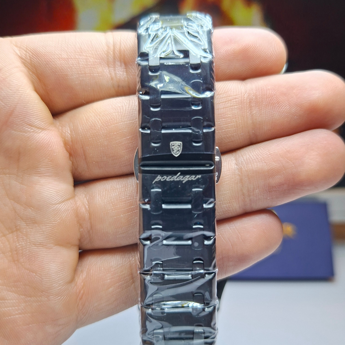 Reloj Hombre POEDAGAR 924 Total Black Acero Inoxidable Cuarzo Fecha Luminiscente