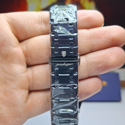 Reloj Hombre POEDAGAR 924 Total Black Acero Inoxidable Cuarzo Fecha Luminiscente