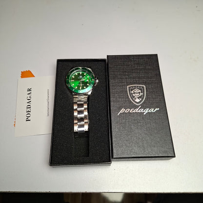Reloj Hombre Carekiso 901 Verde Bisel Giratorio Acero Inoxidable Luminiscente Estilo Submariner