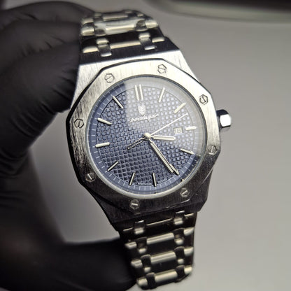 Reloj Hombre POEDAGAR 924 Azul Plateado Acero Inoxidable Cuarzo Fecha Luminiscente
