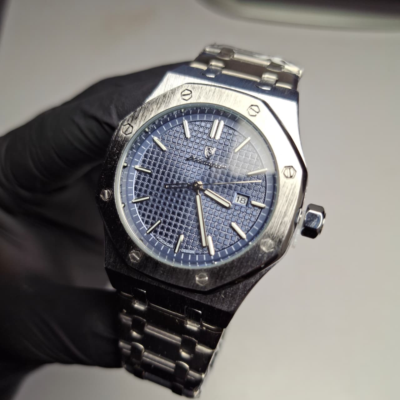 Reloj Hombre POEDAGAR 924 Azul Plateado Acero Inoxidable Cuarzo Fecha Luminiscente