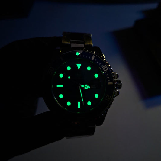 Reloj Hombre Carekiso 901 Azul Bisel Giratorio Acero Inoxidable Luminiscente Estilo Submariner