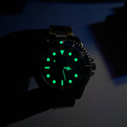 Reloj Hombre Carekiso 901 Azul Bisel Giratorio Acero Inoxidable Luminiscente Estilo Submariner