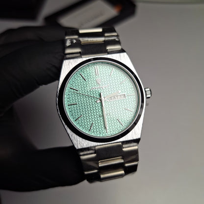 Reloj Hombre POEDAGAR 821 Tiffany Blue Carátula Azul Menta Acero Inoxidable Luminiscente Broche Mariposa