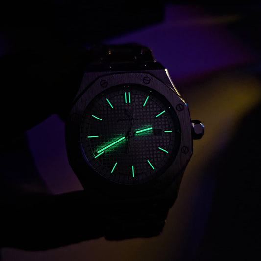 Reloj Hombre POEDAGAR 924 Carátula Blanca Plateado Acero Inoxidable Luminiscente Cuarzo Fecha