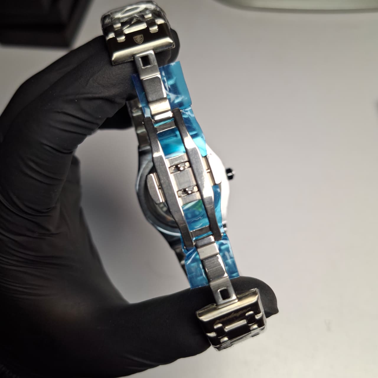 Reloj Hombre POEDAGAR 924 Carátula Negra Plateado Acero Inoxidable Cuarzo Fecha
