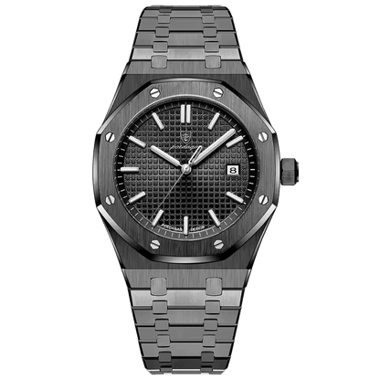 Reloj Hombre POEDAGAR 924 Total Black Acero Inoxidable Cuarzo Fecha Luminiscente