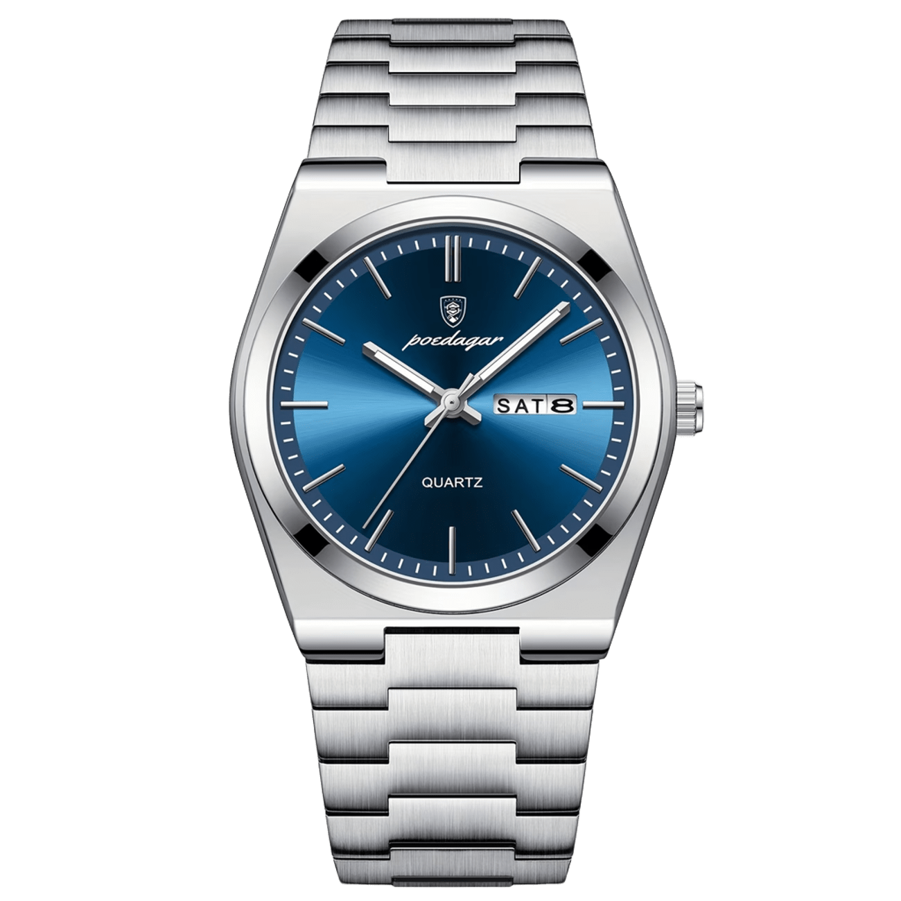 Reloj Hombre POEDAGAR 930 Carátula Azul Acero Inoxidable Luminiscente Broche Mariposa