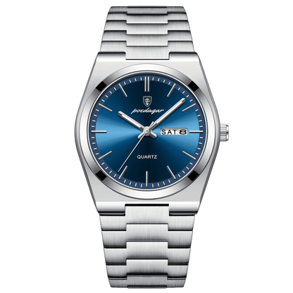 Reloj Hombre POEDAGAR 930 Carátula Azul Acero Inoxidable Luminiscente Broche Mariposa