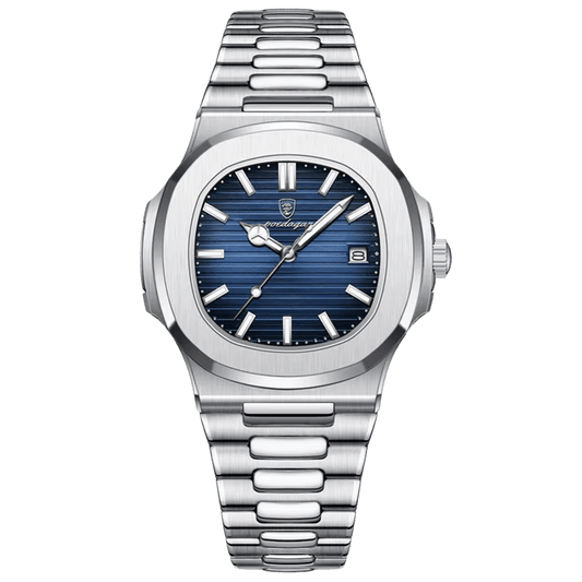 Reloj Hombre POEDAGAR 613 Carátula Azul Acero Inoxidable Luminiscente Broche Mariposa
