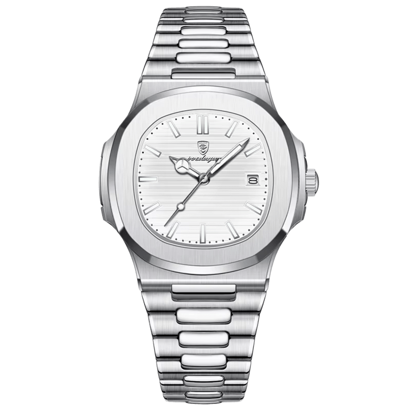 Reloj Hombre POEDAGAR 613 Carátula Blanca Acero Inoxidable Luminiscente Broche Mariposa