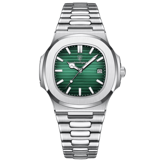 Reloj Hombre POEDAGAR 613 Carátula Verde Acero Inoxidable Luminiscente Broche Mariposa