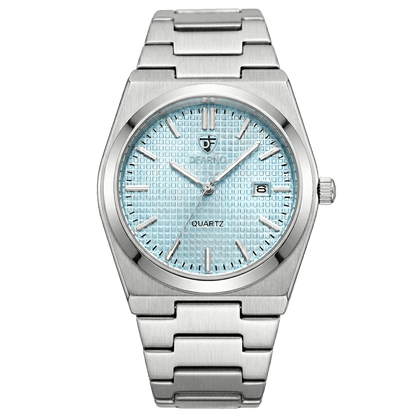 Reloj Hombre DFARNO Ice Blue Acero Inoxidable Luminiscente Broche Mariposa Cuarzo Fecha