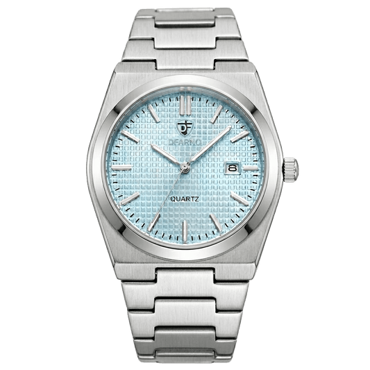 Reloj Hombre DFARNO Ice Blue Acero Inoxidable Luminiscente Broche Mariposa Cuarzo Fecha